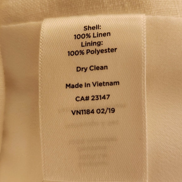 Talbots White Linen Sailor Trousers Fully Lined Wide Leg Size 16 Pristine Cond - Picture 11 of 11